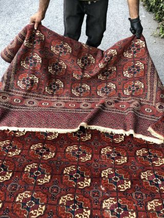 Auth: Antique Tekke Turkmen Bukhara Rug - Rare 6x10 Organic Collectors Pc.  N R 9