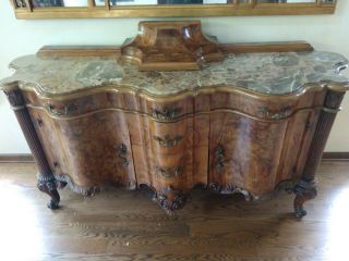 Magnificent Antique Renaissance Burl Sideboard,  Perfect,  1890 