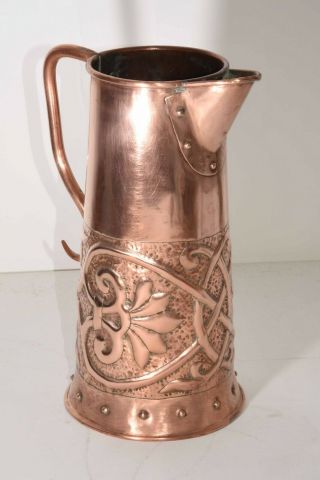 Antique Hand Fashioned Arts & Crafts Copper Pitcher
