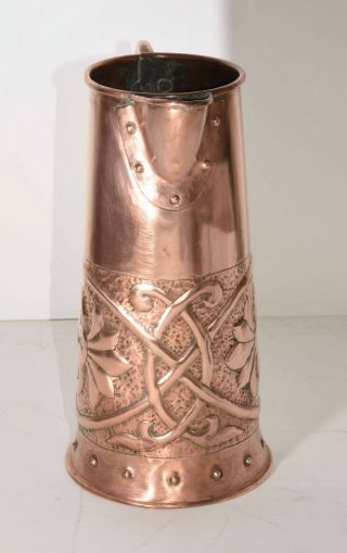 Antique Hand Fashioned Arts & Crafts Copper Pitcher 4