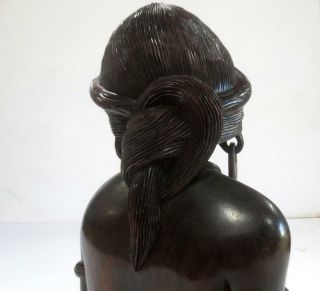 Beautifully Luzon Igorot Wood Carved Bust Sculpture Philippines w/Tribal Jewelry 12