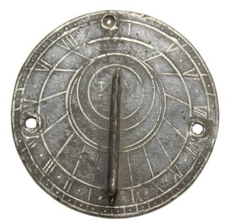18th Century 1740s - 1770s Josiah Miller Of Ct Pewter Sundial Rare