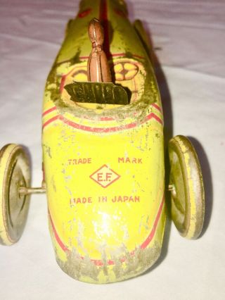 Pre War Japanese Racing Car - Flywheel Driven Tin Vintage Car - PRICE CUT 4