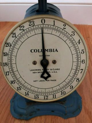 Antique Landers,  Frary & Clark Columbia Food Scale 0 - 24 pounds Blue 2