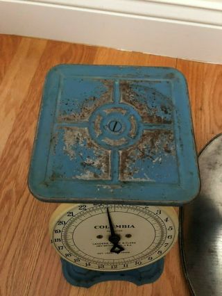 Antique Landers,  Frary & Clark Columbia Food Scale 0 - 24 pounds Blue 4