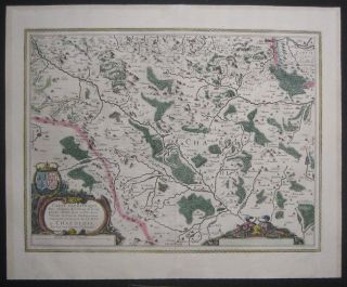 1633 Mercator Hondius Map Of Charolais Burgundy France