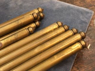 14 x Antique Solid Brass 27.  5” Stair Rods With 28 (14 Pairs) Ring Fixings 3.  35kg 3