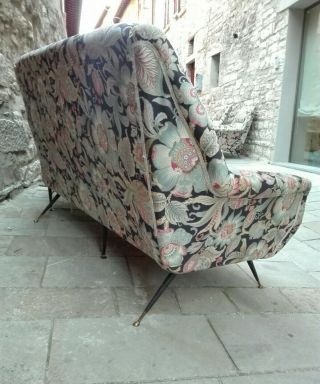 Mid century Gigi Radice Gio Ponti Pair Lounge chairs & Curved Sofa Italy 50s 9
