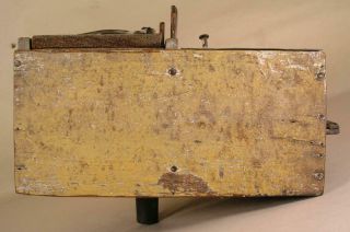 Antique Tin - Wooden Bee Lining Or Hunting Box Apiary Beekeeping Yellow Painted 5