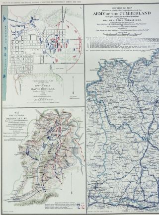 Civil War Map Army of the Cumberland Tennessee Kentucky Perryville Baton Rouge 2