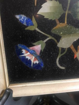 Pietra Dura Plaque - - Yellow Rose & Morning Glory - - Lovely - - No Issues - - BUY IT NOW 6