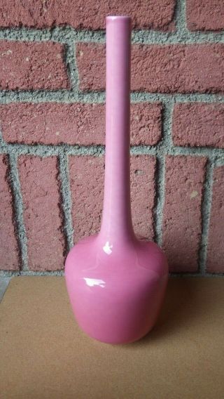 Large Wingard Mcm Contemporary Art Pottery Fuschia Vase 16 1/2 " Made In Italy