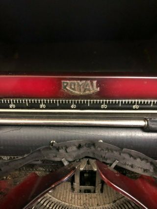 Vintage Royal Portable Typewriter - Red c.  1930 (?) 3