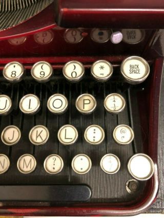 Vintage Royal Portable Typewriter - Red c.  1930 (?) 4