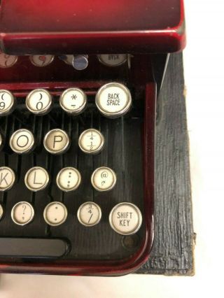 Vintage Royal Portable Typewriter - Red c.  1930 (?) 5