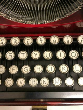 Vintage Royal Portable Typewriter - Red c.  1930 (?) 6