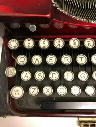 Vintage Royal Portable Typewriter - Red c.  1930 (?) 7