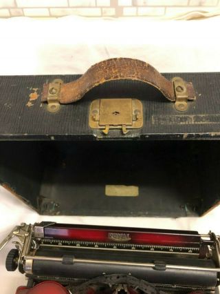 Vintage Royal Portable Typewriter - Red c.  1930 (?) 8