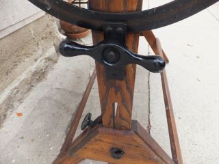 Vintage Hamilton Industrial Drafting Table - oak,  maple,  cast iron 1940s 2