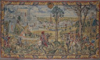 Vintage French Wallhanging Tapestry Maximillen Hunting 200cm X 117cm (79 " X 46 ")