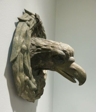 Tin Eagle And Wreath Sculpture - Antique American Folk Art - Patriotic