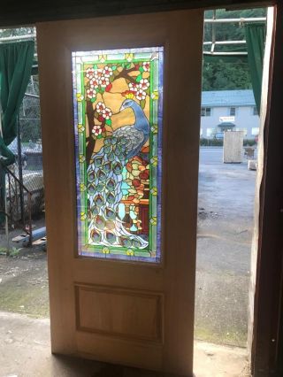 Leaded Stained Glass Peacock Exterior Or Interior Door - Jhl2167 - 4