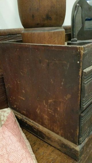 OLD PRIMITIVE ANTIQUE COUNTY STORE TWO DRAWER STORAGE BOX CABINET CHEST.  AAFA 3