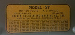 Friden Adding Machine model ST mechanical calculator 10