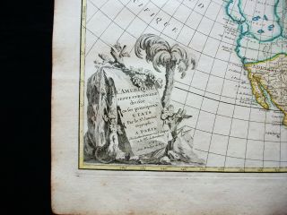 1778 ZANNONI - rare map: AMERICA NORTH,  UNITED STATES,  TEXAS USA CANADA YORK 3