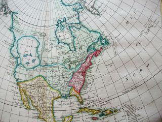 1778 ZANNONI - rare map: AMERICA NORTH,  UNITED STATES,  TEXAS USA CANADA YORK 4