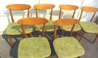 Six COOL Vintage 1950 ' s 60s Mid Century Modern Lane? Dining Chairs Danish MCM 2