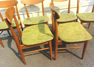 Six COOL Vintage 1950 ' s 60s Mid Century Modern Lane? Dining Chairs Danish MCM 6