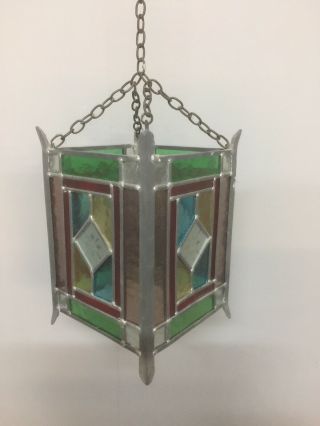 Vintage Stained Glass Lantern