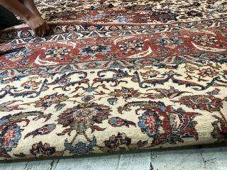 Auth: 50 ' s Orientalist Rug Spectacular OLD WORLD Ivory Jewel Tone 10x14 NR 10