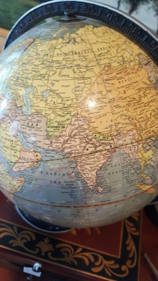 RARE VINTAGE CRAM ' S IDEAL TERRESTRIAL GLOBE 10 1/2 