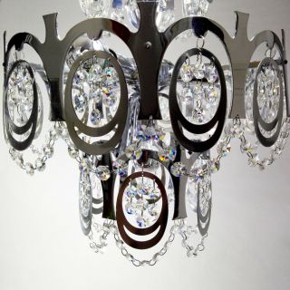 Gaetano Sciolari Vintage Italian 60s four lights crystal and chrome chandelier. 4