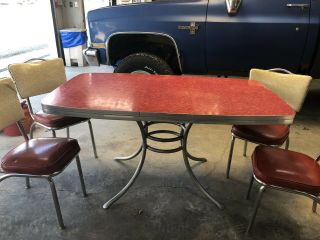 Vintage 1950 ' s formica table and chairs. 2