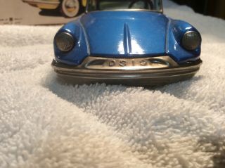Vintage Bandai CITROEN DS19 Blue Sedan Tin Litho Friction Car W/ Box 2