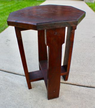 Antique Mission Arts and Crafts Side table Roycroft Stickley Era c.  1900 6