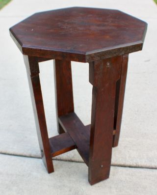 Antique Mission Arts and Crafts Side table Roycroft Stickley Era c.  1900 8