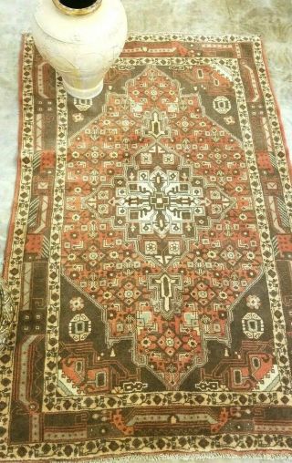 ANTIQUE CR1920 FINE PERSIAN KURDISH MALYER TRIBAL HAND - KNOTTED RUG WOOL 3 ' X 5 ' 6