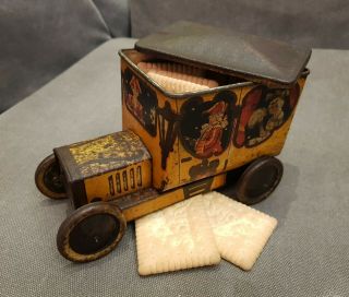 Hudson Scott Cinderella Motor Car / Carriage Figural Biscuit Tin,  England,  1912 2