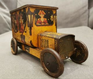 Hudson Scott Cinderella Motor Car / Carriage Figural Biscuit Tin,  England,  1912 7