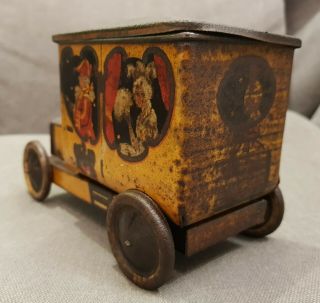 Hudson Scott Cinderella Motor Car / Carriage Figural Biscuit Tin,  England,  1912 8