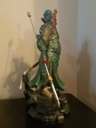 Chinese Dragon Warrior Guan Gong Yu Guan Yu General Hold Sword Statue 3