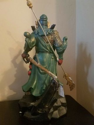 Chinese Dragon Warrior Guan Gong Yu Guan Yu General Hold Sword Statue 4