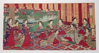 Japanese Ukiyo - E Nishiki - E Woodblock Print 1 - 012 Adachi Ginko 1879