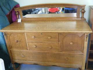 Antique Oak Buffet Sideboard