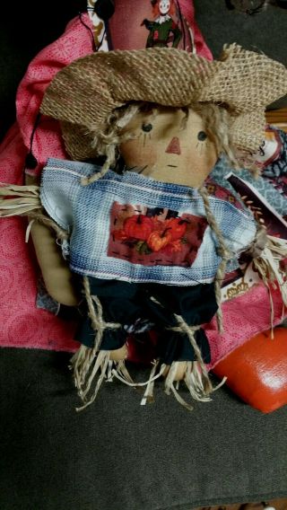 Primitive folk art raggedy ann doll/ fall,  autumn,  halloween,  scarecrow/19 