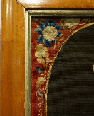 MID 19TH CENTURY NEEDLEPOINT OF A YOUNG GIRL WITH HER PET SPANIEL - c.  1860 11